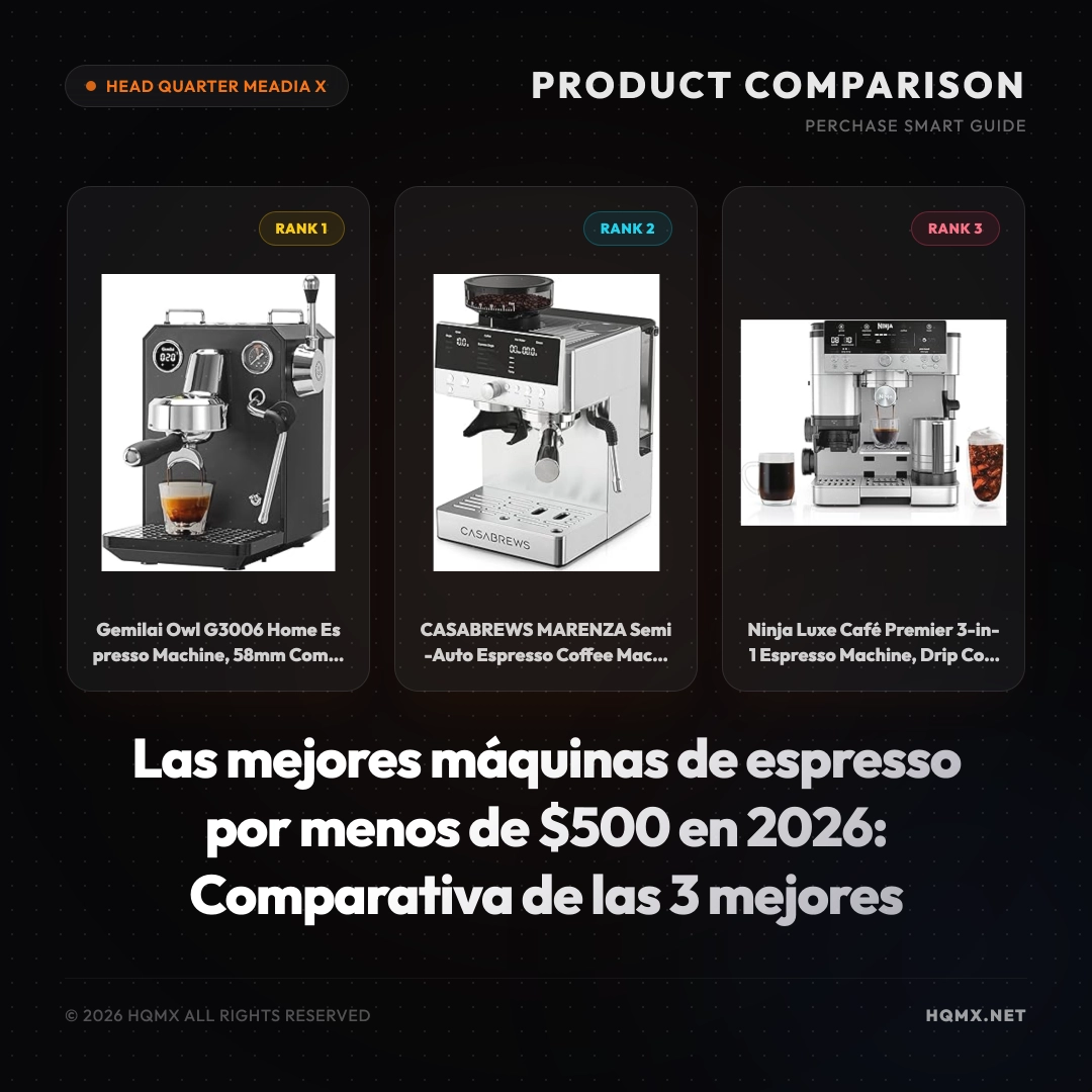 Las mejores máquinas de espresso por menos de $500 en 2026: Comparativa de las 3 mejores