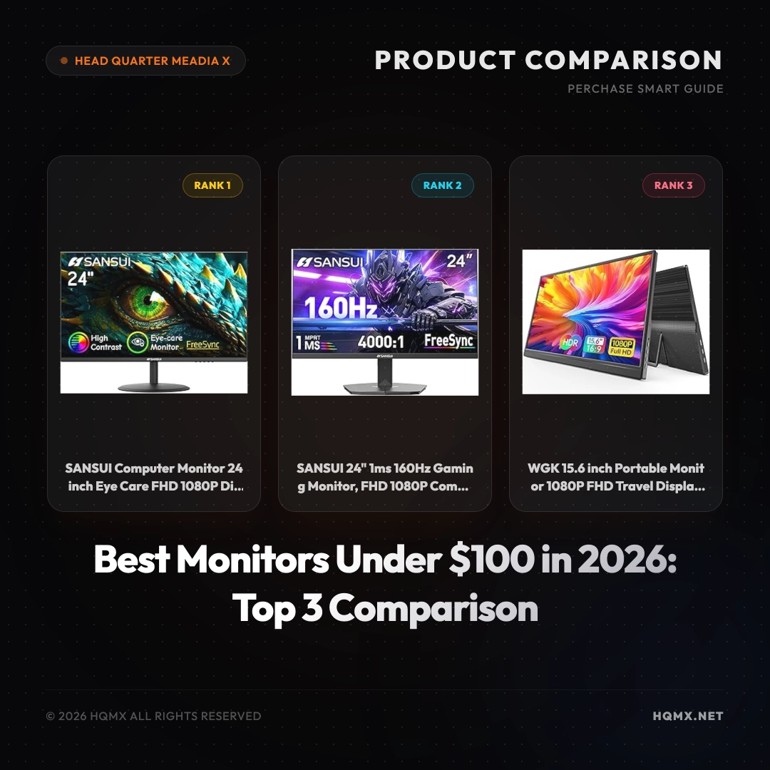 Best Monitors Under $100 in 2026: Top 3 Comparison