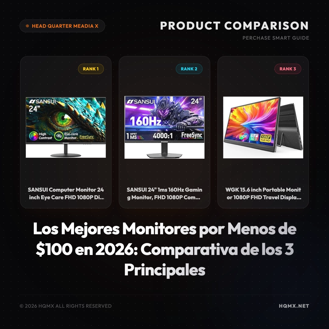 Los Mejores Monitores por Menos de $100 en 2026: Comparativa de los 3 Principales