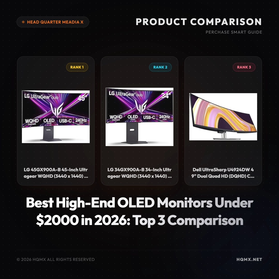 Best High-End OLED Monitors Under $2000 in 2026: Top 3 Comparison