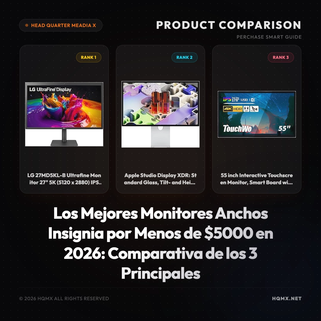 Los Mejores Monitores Anchos Insignia por Menos de $5000 en 2026: Comparativa de los 3 Principales