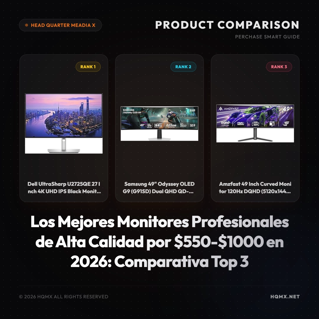 Los Mejores Monitores Profesionales de Alta Calidad por 550-1000 en 2026: Comparativa Top 3