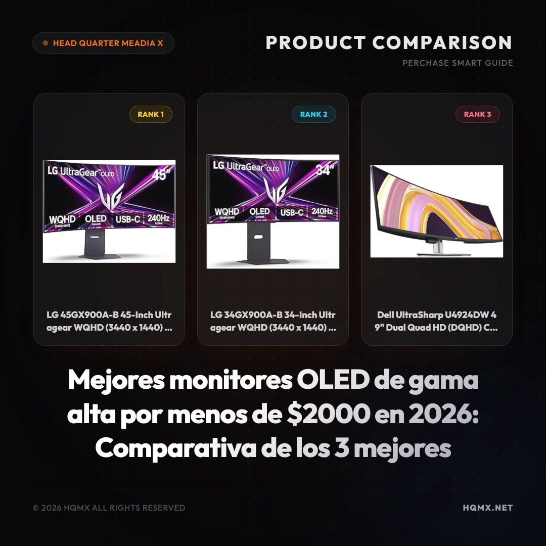 Mejores monitores OLED de gama alta por menos de $2000 en 2026: Comparativa de los 3 mejores