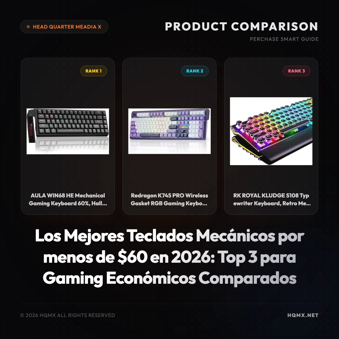 Los Mejores Teclados Mecánicos por menos de $60 en 2026: Top 3 para Gaming Económicos Comparados