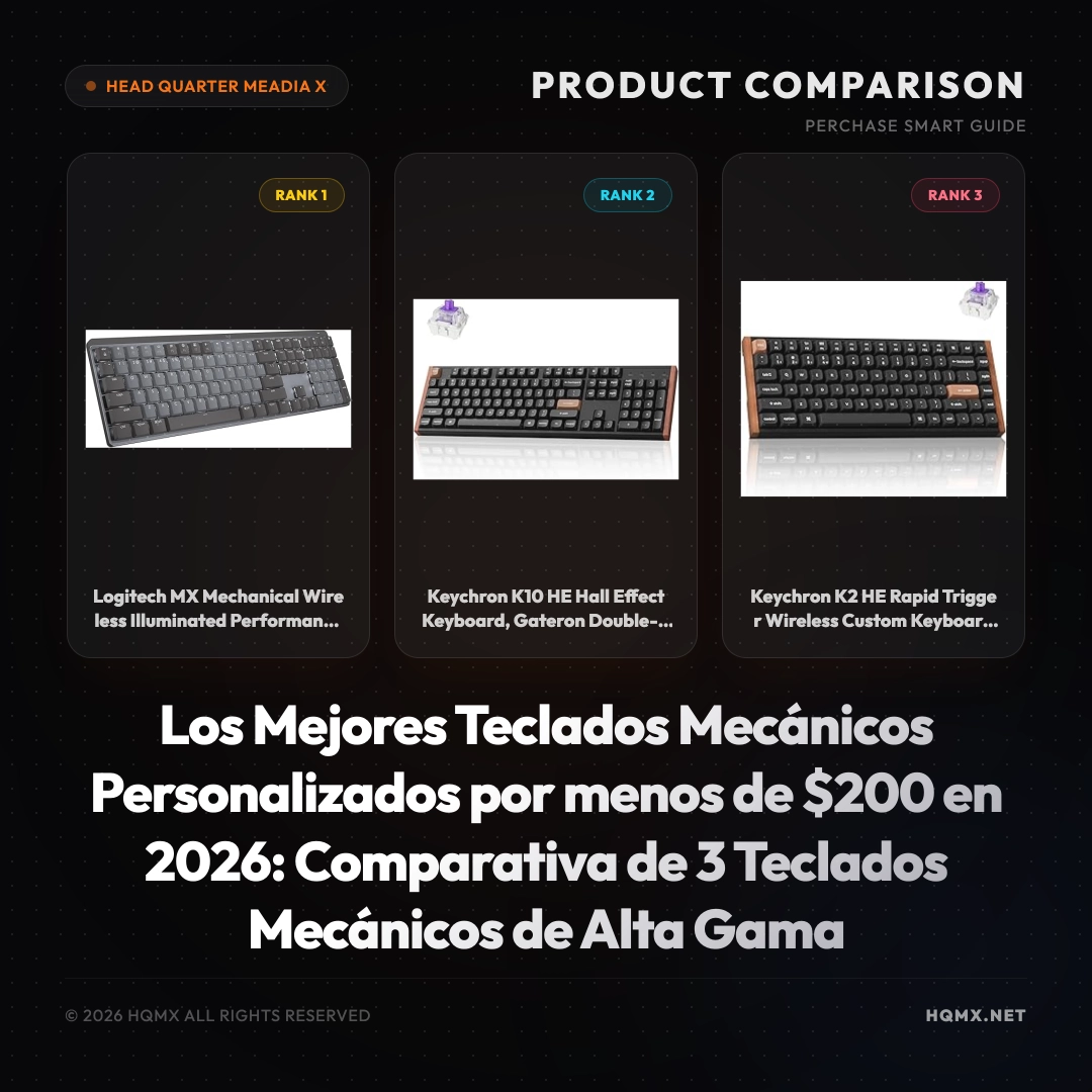 Los Mejores Teclados Mecánicos Personalizados por menos de $200 en 2026: Comparativa de 3 Teclados Mecánicos de Alta Gama