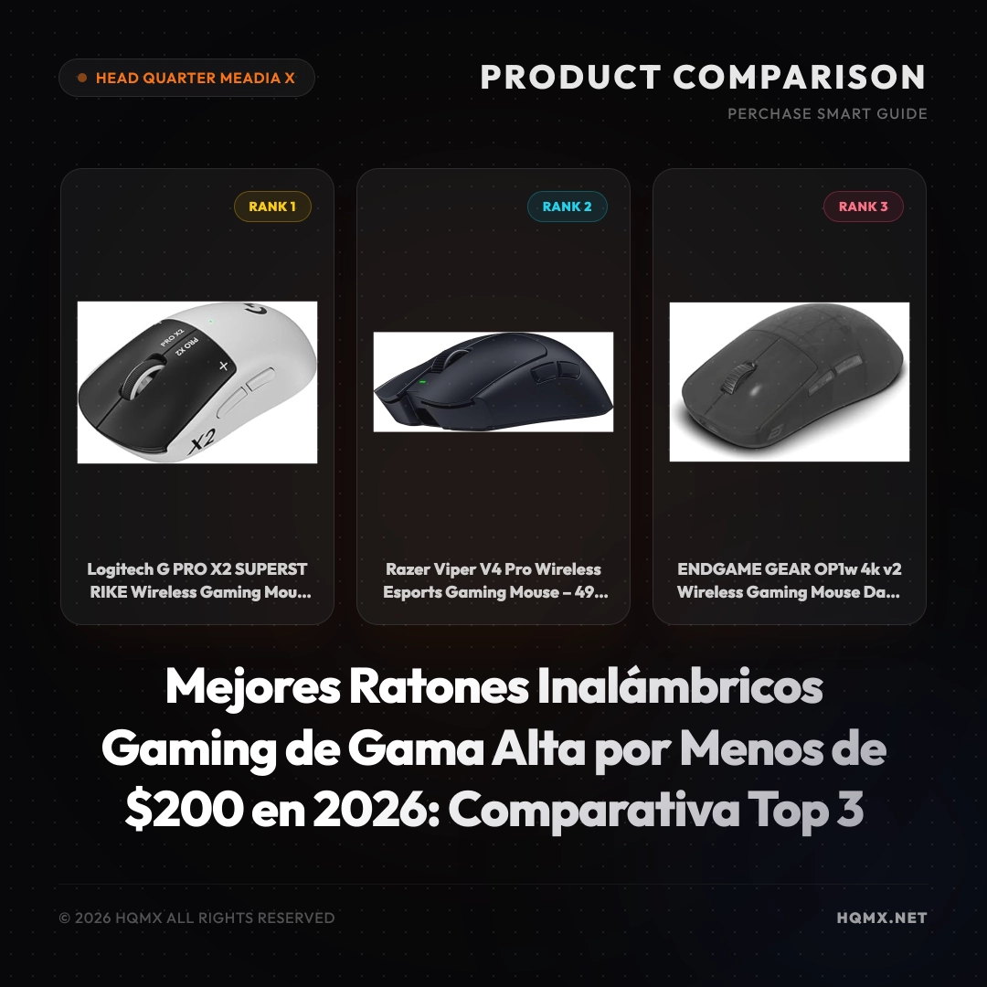 Mejores Ratones Inalámbricos Gaming de Gama Alta por Menos de $200 en 2026: Comparativa Top 3