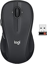 로지텍 M510 무선 마우스, 2.4 GHz USB 유니파잉 리시버, 1000 DPI 레이저급 트래킹, 7버튼, 24개월 배터리 수명, PC/Mac/노트북 - 그래파이트