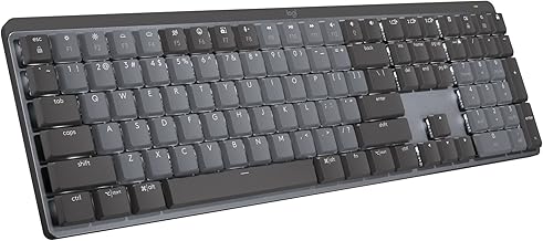 Logitech MX Mechanical Wireless Illuminated Performance Keyboard, Clicky Switches, Backlit Keys, Bluetooth, USB-C, macOS, Windows, Linux, iOS, Android, Metal