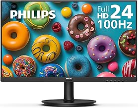 Philips 24인치 100Hz 컴퓨터 모니터, 베젤리스 풀 HD (1920 x 1080), VESA, HDMI x1, VGA 포트 x1, 아이 케어, 4년 선교체 보증, 241V8LB