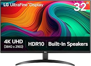 LG 32UR500K-B 울트라파인 32인치 4K UHD (3840x2160) 컴퓨터 모니터 HDR10 내장 스피커 x2 OnScreen Control 리더 모드 플리커 세이프 베젤리스 디자인 HDMIx2 DisplayPort 블랙