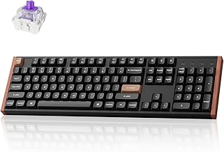 Keychron K10 HE Hall Effect Keyboard, Gateron Double-Rail Nebula Magnetic Switch, Full-Size Tri-Mode Wireless Keyboard with Rapid Trigger, Adjustable Actuation, RGB, Aluminum + Wood Frame - Black