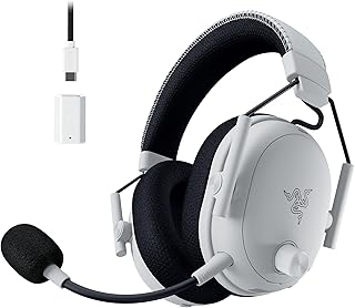 Razer BlackShark V3 Pro Wireless ANC Gaming Headset for PC: Full Band Mic - 50mm Drivers - 2.4 GHz, Bluetooth, USB, 3.5mm - Works with Mac, PS5, Nintendo Switch, Smartphone - 70 Hr Battery - White