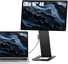 SOTSU FlipAction Elite 16인치 휴대용 모니터 | 4K | 초소형 | 피벗 회전 | 3840x2400 DCI P3 | 60Hz | 450니트 | 풀 메탈 CNC | Mac 및 Windows 완벽 호환 (스페이스 블랙)