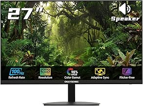 27 Inch Monitor - 1080P, VA, Full HD, Frameless, 100Hz, 1ms, Adaptive-Sync, for Working and Gaming, Low Blue Light, Flicker Free, HDMI, VESA Mountable (100x100mm)