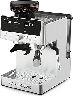 CASABREWS MARENZA Semi-Auto Espresso Coffee Machine with Built-in Grinder, Professional Coffee Maker with Milk Frother Steam Wand, Barista-Quality Cappuccino Latte Machine with LCD Display