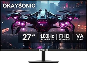 27 Inch FHD 1080P Office Monitor, 100Hz Refresh Rate, Frameless 3-Side Borderless Design, HDMI & VGA Inputs, VESA Compatible (100x100mm), Eye Care Technology