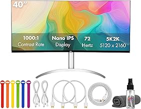 LG 40WP95C-W 40" UltraWide 5K2K (5120×2160) Curved Monitor Bundle | Nano IPS, 72Hz, 98% DCI-P3, HDR10, Thunderbolt 4 w/ 96W PD, HDMI & DisplayPort, Adjustable Stand + USB-C Cable + Cleaning Kit + More