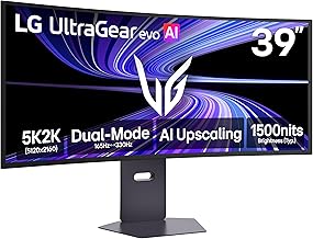 LG 39GX950B-B 39인치 울트라기어 에보 5K2K WUHD (5120 x 2160) OLED 커브드 게이밍 모니터, 듀얼 모드, 165Hz, 0.03ms, NVIDIA G-Sync, FreeSync Premium Pro, DisplayHDR True Black 500, HDMI, DP, USB-C, 블랙